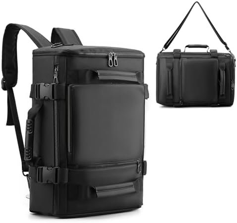 Travel Backpack for Men, Travel Backpack with Shoulder Strap Water Resistant, 15.6 inch Laptop Flight Approved Suitcase Carry on Backpack Business Rucksack Large Durable Weekender Bag, Black
