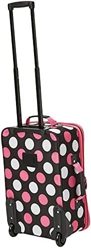Rockland Fashion Softside Upright Luggage Set,Expandable, Multi/Pink Dot, 2-Piece (14/19) - Image 2