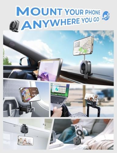 LISEN Travel Essentials Airplane Phone Holder for MagSafe Accessories, Handsfree Airport Essentials Plane Phone Holder Travel Gadgets Long Flight Must Haves for MagSafe Car Mount fits iPhone 16 Tesla - Image 5