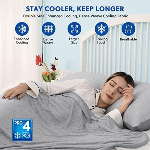 HOMFINE Cooling Blankets for Hot Sleepers - Summer Blanket Thin Lightweight Breathable Soft Double Side Enhanced Blanket for Bed Couch Sofa, Keep Cool for Night Sweats (Grey, 60 x 80 inches) - Image 2