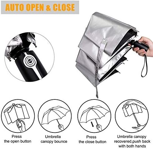G4Free UPF 50+ UV Protection Travel Umbrella 42/46 Inch Windproof Silver Coating Sun Blocking Umbrella - Image 3