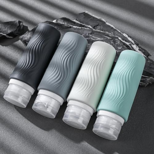 Travel Bottles for Toiletries, Tsa Approved 3oz Portable Travel Bottles, BPA Free Leak Proof Squeezable Silicone Travel Size Containers, Travel Accessories with Clear Toiletry Bag (4 Pack) - Image 5