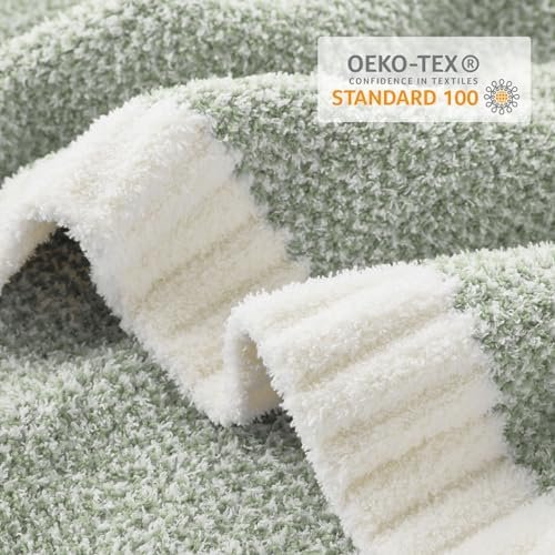 Snuggle Sac Heather Sage Green Throw Blanket for Couch, Reversible Super Soft Knitted Blankets Warm Cozy Fuzzy Throws for Sofa, Bed, Camping, Sage Green, 50x60 inches - Image 3
