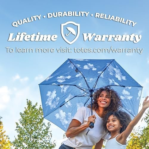totes Reverse Close Folding Inbrella with Auto Open Close and Compact, Windproof Design, Black - Image 5