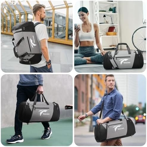Tolaccea Expandable Mens Travel Bag Gym Bag Large 54L-72L Weekender with Shoe Compartment Wet Compartment Laptop Compartment Travel Backpack Hand Luggage Bag Duffle Bag for Travel Gym Sports Sauna - Image 2
