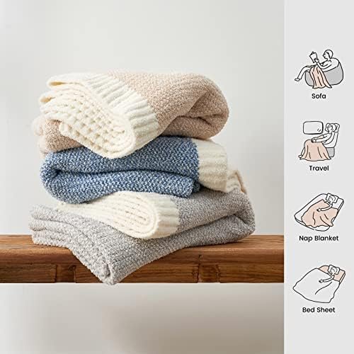 Snuggle Sac Grey Throw Blanket for Couch, Reversible Super Soft Blankets Warm Cozy Knit Blanket Fuzzy Plush Lightweight Throws Blankets for Sofa, Bed, Picnic, Heather Grey, 50 x 60 inches - Image 8