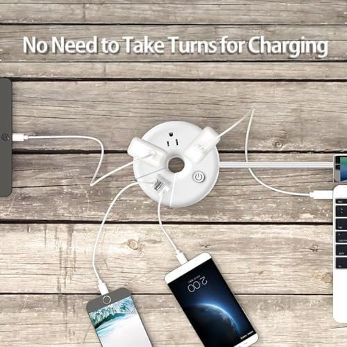 Travel Power Strip, NTONPOWER 3 Outlets 3 USB Portable Desktop Charging Station Short Extension Cord 3ft for Office, Home, Hotels, Cruise Ship, Nightstand, White - Image 3