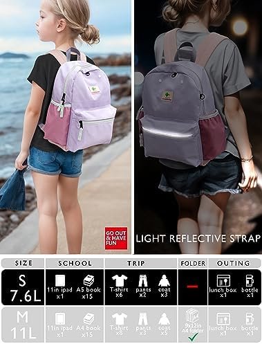 Preschool Toddler Backpack For Boys Girls, School Mini & Travel, Small Kids Child Backpacks, Kindergarten Elementary bag, 11" H, 2-4, - Image 7