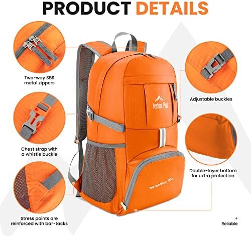 Venture Pal 35L Ultralight Lightweight Packable Foldable Travel Camping Hiking Outdoor Sports Backpack Daypack - Image 3