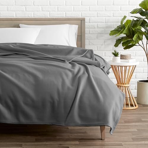 Bare Home Polar Fleece Blanket - Full/Queen Blanket - Grey - Warm & Cozy - Premium Fleece Blanket - Blanket for Bed, Sofa, Camping, Travel and Cold Nights - Lightweight Blanket (Full/Queen, Grey) - Image 2