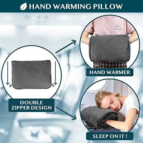 PAVILIA Travel Blanket Pillow, Soft Airplane Blanket 2-in-1 Combo Set, Plane Blanket Compact Packable, Flight Essentials Car Pillow, Travelers Gifts Accessories, Luggage Backpack Strap, 60x43 Gray - Image 4