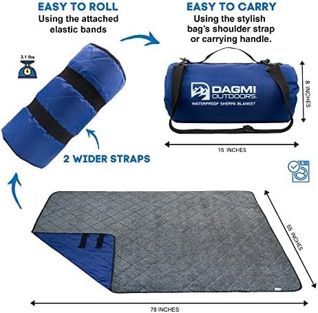 Sherpa Waterproof Outdoor Blanket. Large Sherpa Stadium & Camping Blankets for Cold Weather. Perfect for Picnic, Concerts, Grass, Car, Boat. Windproof, Extra Warm, Machine Washable. - Image 3