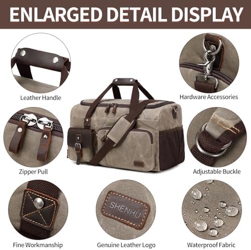 Travel Duffle Bag Weekender Bag with Shoe Compartment Overnight Bag for Men Travel Bag Carry On Lugguage Light Green - Image 7