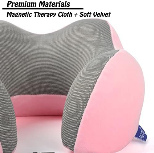 GOTDYA Travel Pillow,Travel Neck Pillows for Sleeping,100% Pure Memory Foam Soft Comfort & Support Pillow for Airplane/Car/Office&Home Rest Use-Pink - Image 4