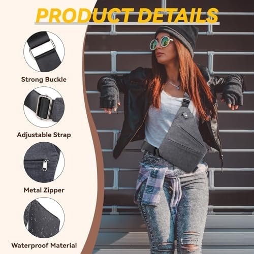 Vipost Anti Theft Bag, Anti Theft Crossbody Bag for Women/Men, Fashion Sling Bag Travel Crossbody Bag for Women - Image 2