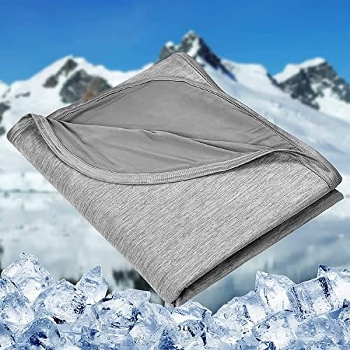 HOMFINE Cooling Blankets for Hot Sleepers - Summer Blanket Thin Lightweight Breathable Soft Double Side Blanket for Bed Couch Sofa, Keep Cool for Night Sweats (Grey, 50 x 70 inches)