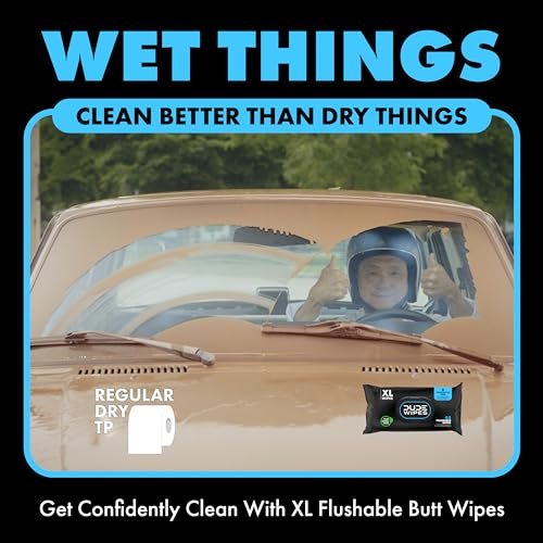 DUDE Wipes - Flushable Wipes - 3 Pack, 144 Wipes - Unscented Extra-Large Adult Wet Wipes - Vitamin-E & Aloe - Septic and Sewer Safe - Image 5