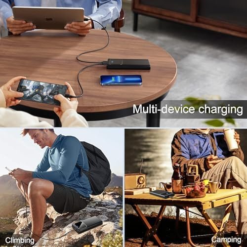 Portable Charger, Slim 10000mAh Power Bank with 15W Fast Charging, 4 Outputs 3 Inputs with Built in Type-C, USB-A Battery Pack, Compatible with iPhone 15 14 13 Samsung S22 S21 Android Cell Phone etc - Image 7