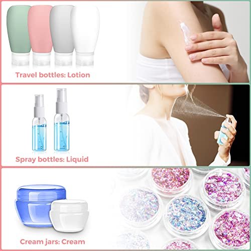 14 Pack Travel Bottles Set for Toiletries ,3oz Leak Proof Travel Size Toiletries,Squeeze Bottles for Shampoo Body Wash Lotion,Travel Accessories Kits for Hotel Gym Travelling Bathroom - Image 5