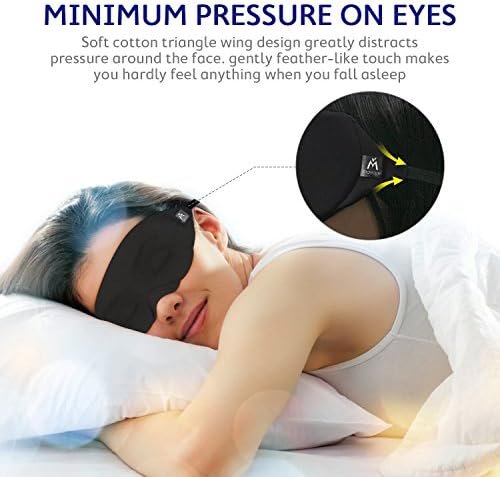 Mavogel Cotton Sleep Mask - Updated Design Light Blocking Sleep Eye Mask, Soft and Comfortable Night Sleeping Mask for Men Women, Eye Blinder for Travel/Sleeping, Includes Travel Pouch, Black - Image 5