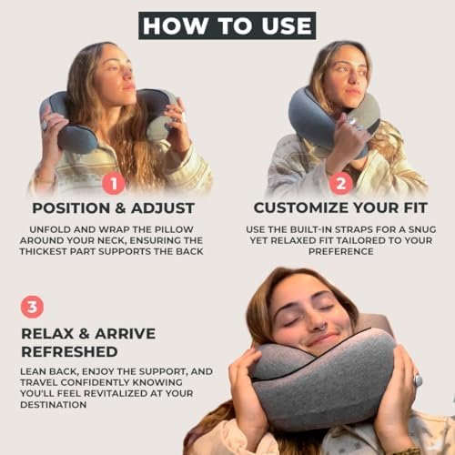FlyHugz™ Neck Travel Pillow | Memory Foam Neck Pillow for Comfort on Airplane | Compact and Ergonomic Design for Travel, Car Rides, and Home Use | Ideal for Adults and Kids - Image 3