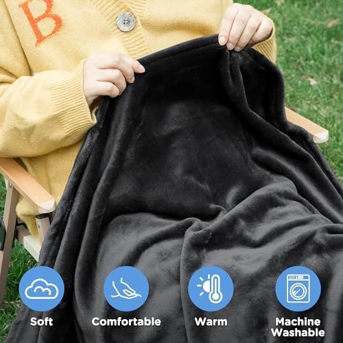 ATsense Travel Blanket Pillow, Premium 2 in 1 Soft Airplane Blanket Compact with Bag Pillowcase, Hand Luggage Sleeve and Backpack Clip - Travel Essentials for Long Trips, Flying and Car, Black - Image 3