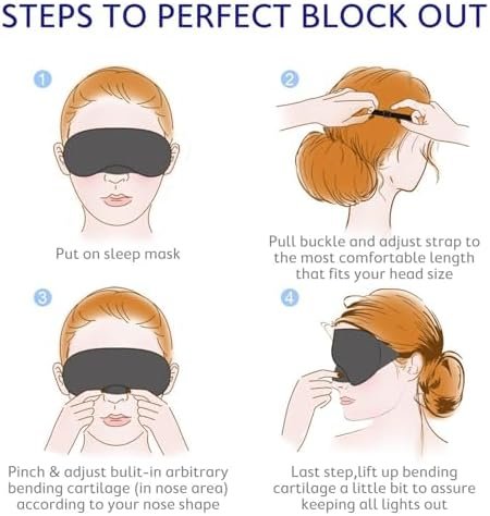 Mavogel Cotton Sleep Mask - Updated Design Light Blocking Sleep Eye Mask, Soft and Comfortable Night Sleeping Mask for Men Women, Eye Blinder for Travel/Sleeping, Includes Travel Pouch, Black - Image 7