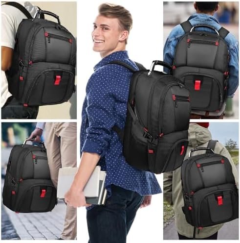 Extra Large Backpack, Big Capacity Backpack, Travel Laptop Backpack 50L for Women Men, College TSA Business Work Nursing Computer Bag 17 Inch, Black - Image 7