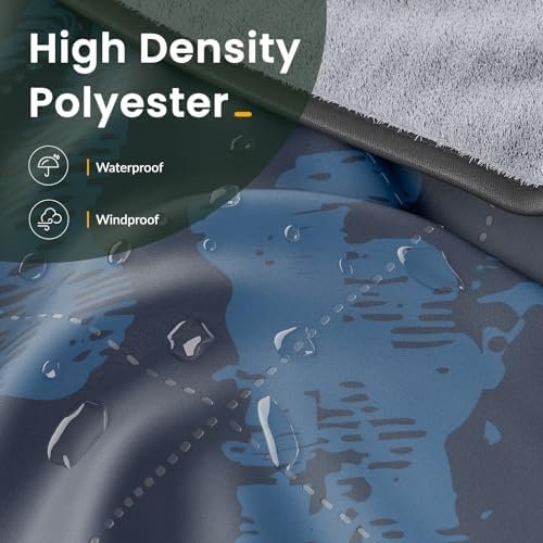 Titanker Outdoor Picnic Blankets, Camping Blanket Waterproof Blanket and Outdoor Pillow 2-in-1, 83''X 55'' Car Blanket with Storage Bag, Stadium Blanket for Hiking, Camping, Camo Blue - Image 4