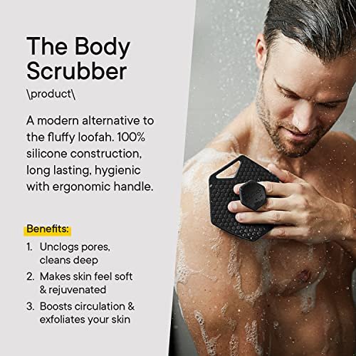 Tooletries - Body Scrubber & Storage Hook - Silicone Exfoliating Scrubber - Bathroom & Shower Accessories for Men, Travel Essentials for Men - Durable & Long Lasting Body Wash Scrubber for Men - Image 6