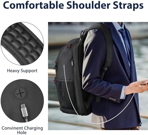 MATEIN Extra Large Laptop Backpack, 17.3 inch Big Business Work Bag for Men, Airline Approved TSA Travel Backpack with Wet Pocket, Water Resistant Computer Bag, Black - Image 3