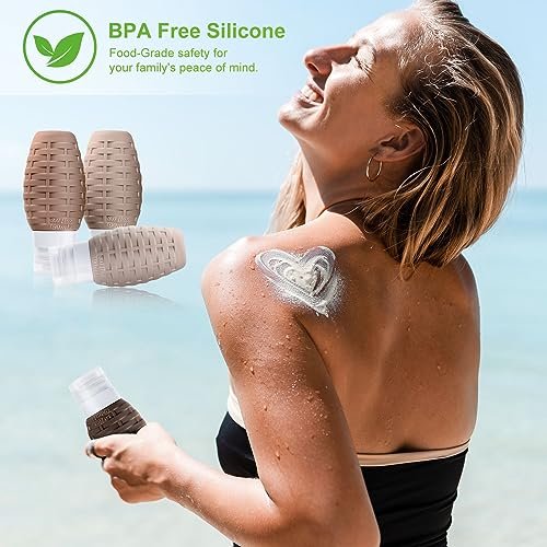 Travel Bottles for Toiletries, Tsa Approved 3oz Silicone Travel Containers Set Leak Proof Refillable BPA Free Travel Accessories with Clear Bag for Shampoo Conditioner Liquids - Image 5