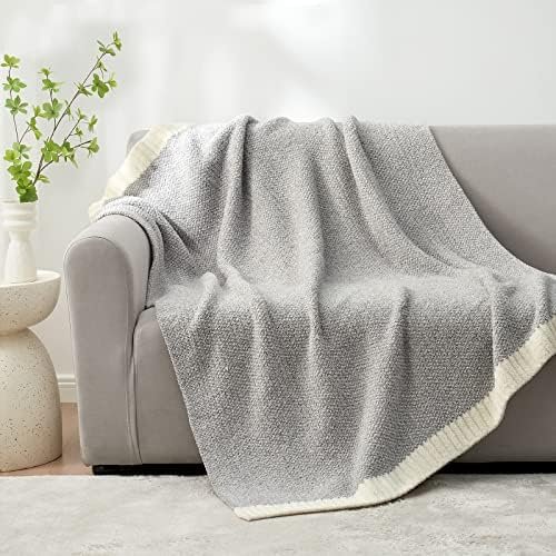 Snuggle Sac Grey Throw Blanket for Couch, Reversible Super Soft Blankets Warm Cozy Knit Blanket Fuzzy Plush Lightweight Throws Blankets for Sofa, Bed, Picnic, Heather Grey, 50 x 60 inches - Image 4