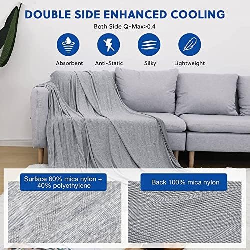 HOMFINE Cooling Blankets for Hot Sleepers - Summer Blanket Thin Lightweight Breathable Soft Double Side Blanket for Bed Couch Sofa, Keep Cool for Night Sweats (Grey, 50 x 70 inches) - Image 3