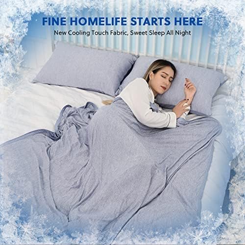 HOMFINE Cooling Blankets for Hot Sleepers - Summer Blanket Thin Lightweight Breathable Soft Double Side Blanket for Bed Couch Sofa, Keep Cool for Night Sweats (Blue, 50 x 70 inches) - Image 6