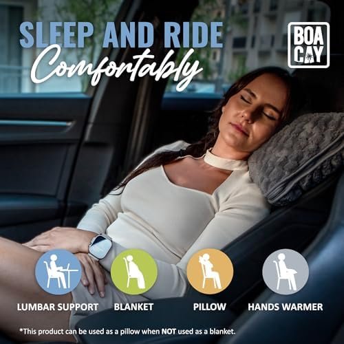 BOACAY Packable Travel Blanket for Airplane, Car - Compact Office Blanket - Portable Pillow for Adults, Kids with Case, Luggage Sleeve, Backpack Clip - Image 6