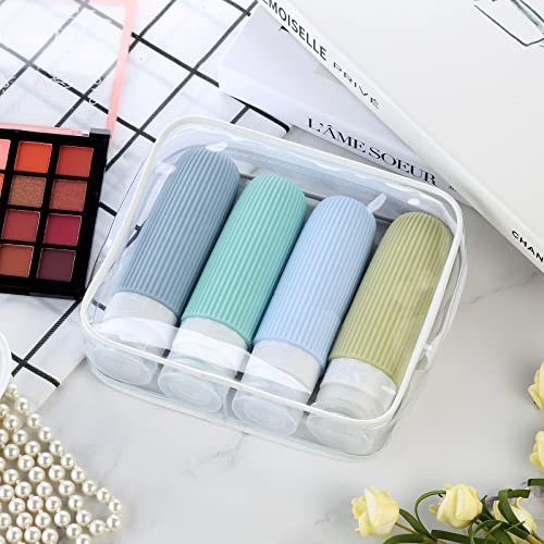 Travel Bottles for Toiletries, Tsa Approved 3oz Portable Travel Bottles, BPA Free Leak Proof Squeezable Silicone Travel Size Containers, Travel Accessories with Clear Toiletry Bag (4 Pack) - Image 7