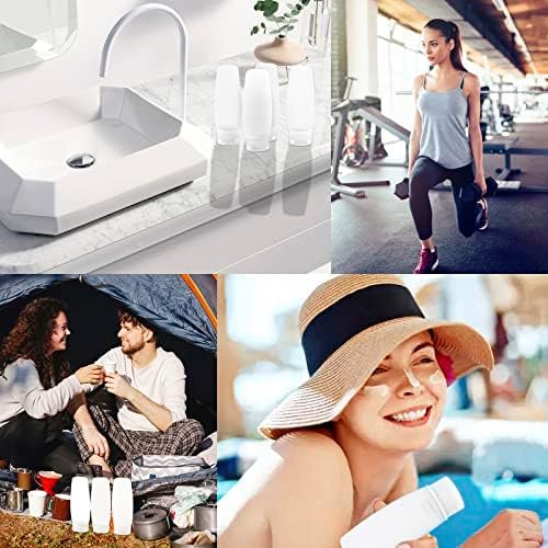 Silicone Travel Bottles for Toiletries TSA Approved Travel Size Containers Set 4 Pack Portable Leak Proof Refillable Cosmetic Squeeze Bottles Shampoo Hair Conditioner Body Lotion Bath Shower Gel - Image 6