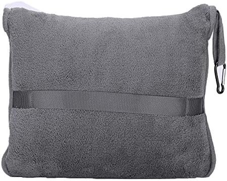 BlueHills Premium Soft Travel Blanket Pillow Airplane Flight Blanket Throw Bag Pillowcase Compact Large Blanket 2 in 1 Combo Warm Traveling Plane Essentials Portable Gifts Lightweight Grey Gray T007 - Image 8