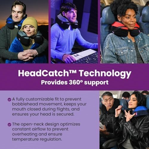 Cabeau The Neck's Evolution, TNE S3 Travel Neck Pillow Memory Foam Airplane Pillow - Neck Pillow with Attachment Straps - 360-Degree Support for Travel, Home, Office, and Gaming (Paris Lavender) - Image 3