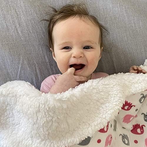 EVERYDAY KIDS Large Ultra Soft Gray and Pink Elephant Minky Baby Blanket for Girls Mink and Sherpa Toddler and Baby Girl Blanket Measures 30 x 40”; Trendy Animal Elephant Baby Nursery Decor - Image 6