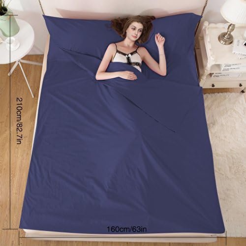 Sleeping Bag Liners Lightweight Travel Camping Sheet Sleep Bag Liner Adults Lightweight Warm Weather Hotel Compact Portable Sleeping Sack Indoor Outdoor Hostels Traveling Backpacking Hiking Blankets - Image 2