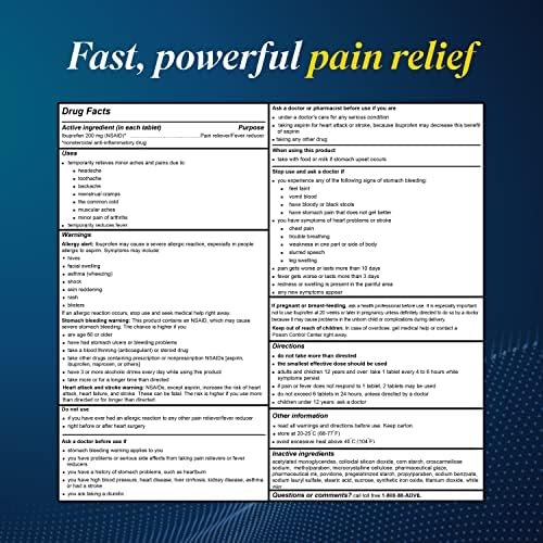 Advil Pain Reliever and Fever Reducer, Pain Relief Medicine with Ibuprofen 200mg for Headache, Backache, Menstrual Pain and Joint Pain Relief - 10 Coated Tablets - Image 6