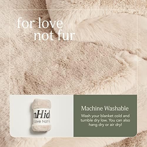 UnHide Lil’ Marsh - Faux Fur Blanket - Durable, Lightweight, Extra Soft Blanket - Machine Washable - Add a Layer of Softness to Any Bed, Couch, or Reading Chair - Beige Bear, Small (50” x 60”) - Image 3