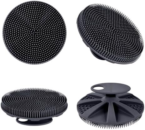 INNERNEED Food-grade Soft Silicone Body Scrubber Shower Brush Handheld Cleansing Skin Brush, Gentle Exfoliating and Lather Well (Black) - Image 7