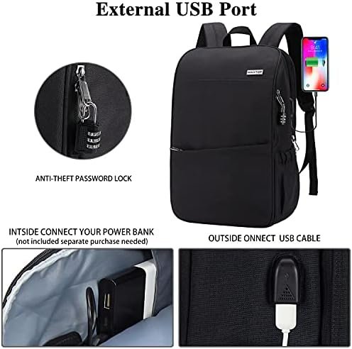 MAXTOP Travel Laptop Backpack with USB Charging Port Anti-Theft[Water Resistant] College School Bookbag Fits 17 Inch Laptop - Image 3