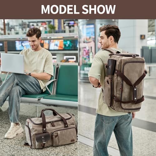 Travel Duffle Bag Weekender Bag with Shoe Compartment Overnight Bag for Men Travel Bag Carry On Lugguage Light Green - Image 2