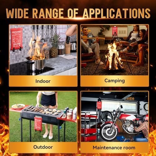 Elecshion Emergency Fire Blanket for Home and Kitchen Fire Extinguishers for The House x10 Fiberglass Fireproof Blanket Fire Retardant Blankets Grease Spray for Home - Image 4