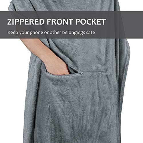 Tirrinia Travel Blanket Pillow - Wearable Airplane Blanket with Feet Pockets for Long Flights, Airplane Accessories Blanket Robe for Women and Men, Gift for Her - Image 5