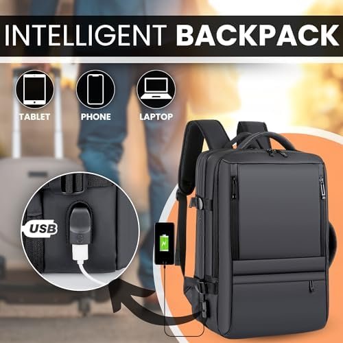 ALTOS OFFICE AND HOME. Expandable & Carry on Backpack, Extra Large 45L Airline Approved TSA, Synthetic Leather, Multiple Compartments, For Laptops up to 17", Water and scratch resistant, Comfortable - Image 6